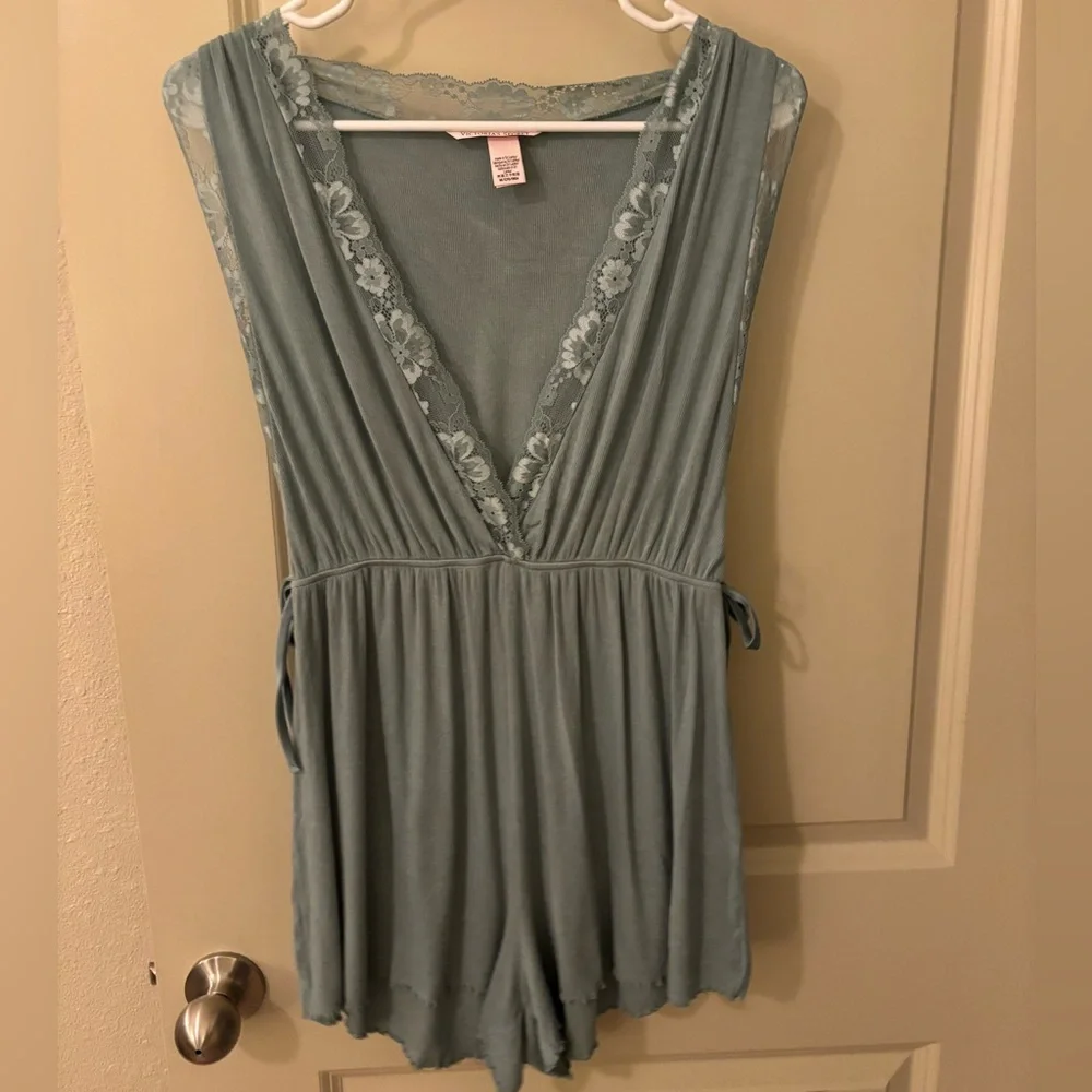 Victoria’s Secret Sage Green Romper - Romantic, Feminine, Valentine's Day, Cute - Picture 2 of 6